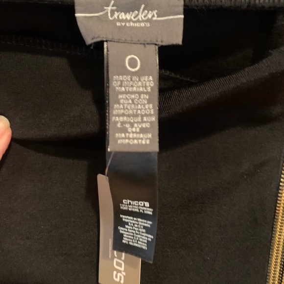 NWT Chico’s Travelers Zipper Detail Black Skirt - Picture 9 of 12